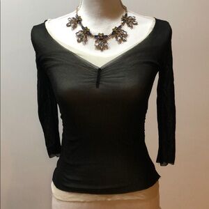 Anthropologie Black Sheer Top